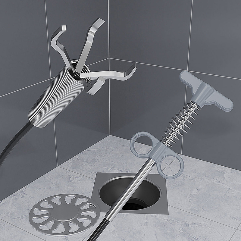 洗手盆下水管道异物夹四爪疏通器厕所堵塞通渠地漏过弯头发抓钩子