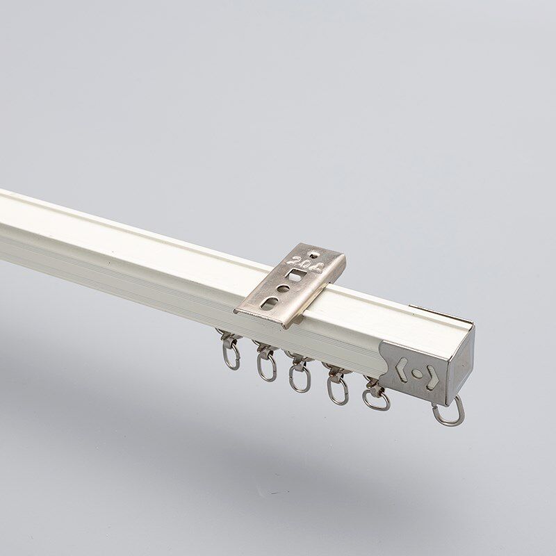 铝合金窗帘轨道罗马杆窗帘杆双轨单轨道滑轨滑轮滑道导轨顶装侧装