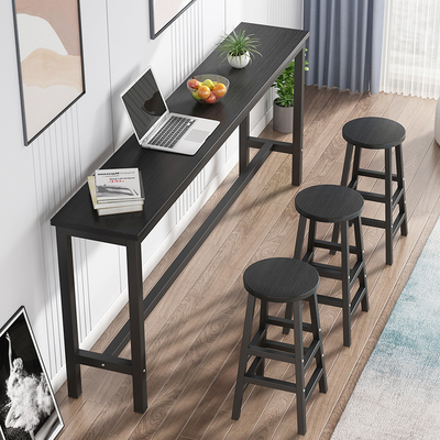 吧台桌简易阳台高脚桌家用奶茶店靠墙长条桌组合吧简单台桌椅窄桌