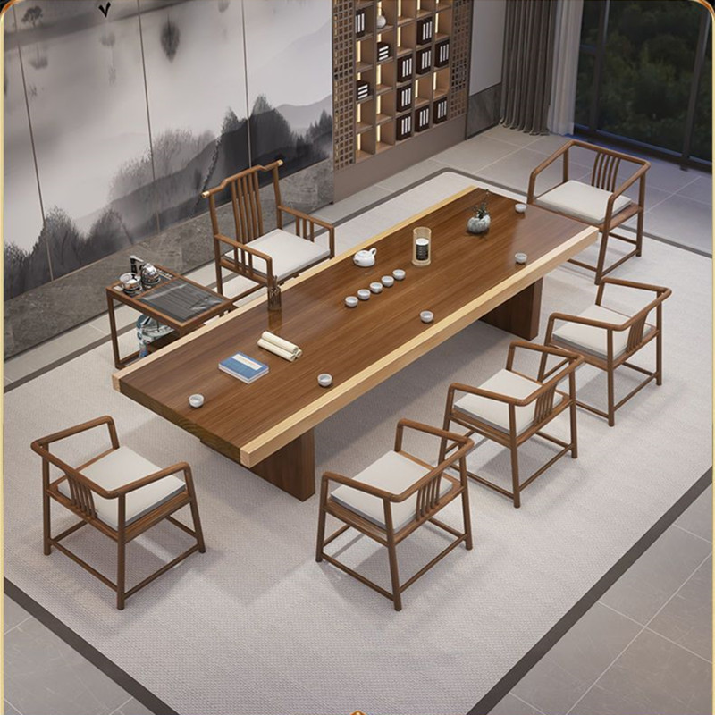 实木茶桌茶几茶台套装客厅办公室家用茶桌椅组合整套茶具自动一体