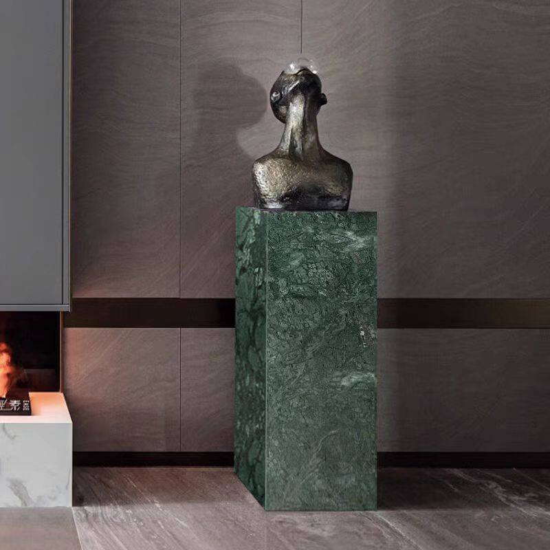 天然印度绿大理石底座雕塑摆件展示台底台展厅工艺品摆件装饰摆台