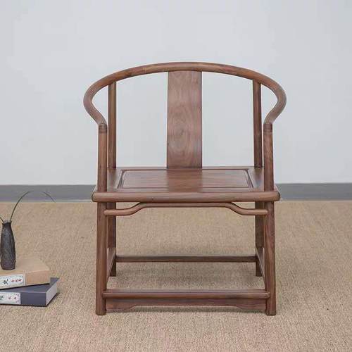 新中式实木太师椅官帽椅阳台茶桌椅组合主人位茶椅主人椅围椅圈椅