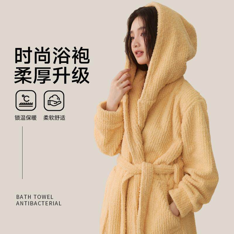 暖优浴袍女秋冬季比纯棉全棉吸水速干睡袍浴衣洗澡厚2025新款可穿