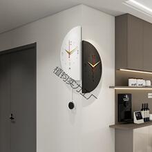 简约现代双面双色转角时钟拐角挂表客厅挂钟新款挂墙家用简约钟表