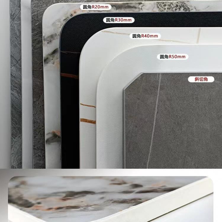 岩板大理石可定餐桌长方形电视柜边茶几面板圆形石材台面加工