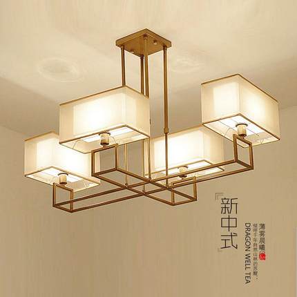 现代新中式吊灯客厅灯简约大气仿古铁艺LED灯具创意复古餐厅灯饰