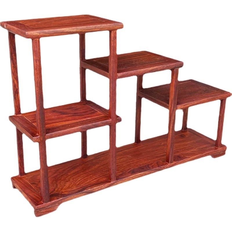 简约紫砂壶摆放架黄花梨实木博古架小型茶杯架子茶具收纳架展示架