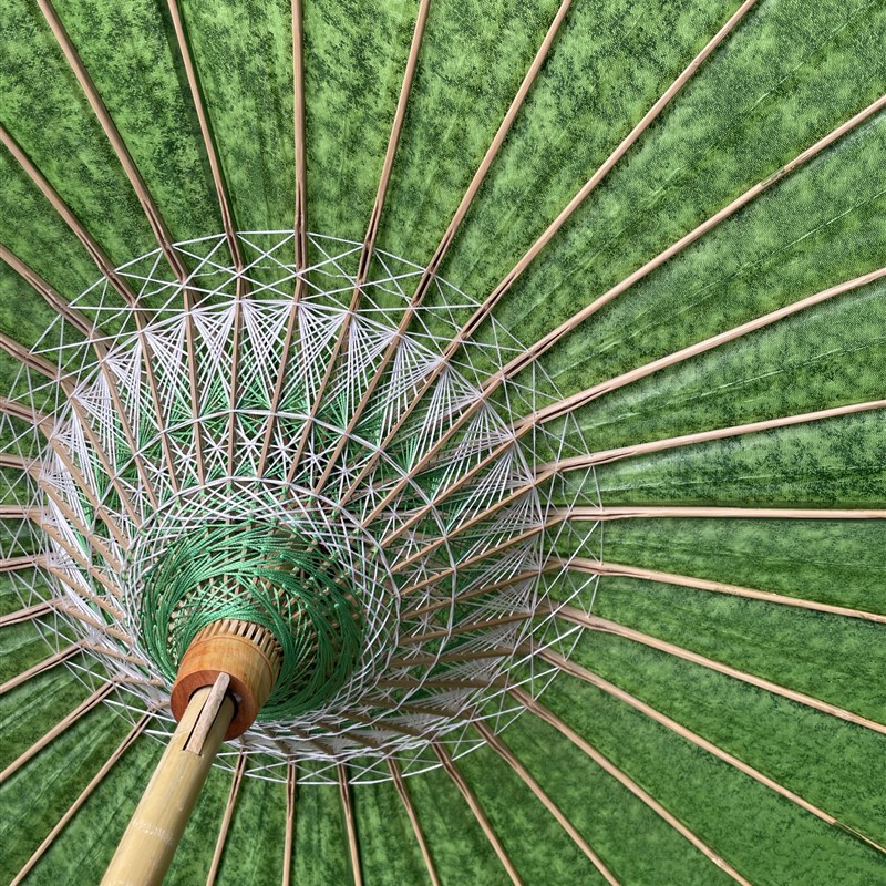 许家油纸伞浸染纯色满穿牛油果绿晴雨两用汉服非遗拍摄道具桐油伞