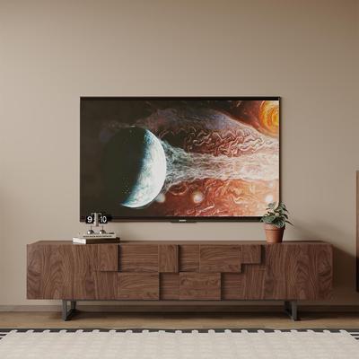 中古风实木电视柜 胡桃木斗柜落地收纳视听柜客厅一体电视柜组合