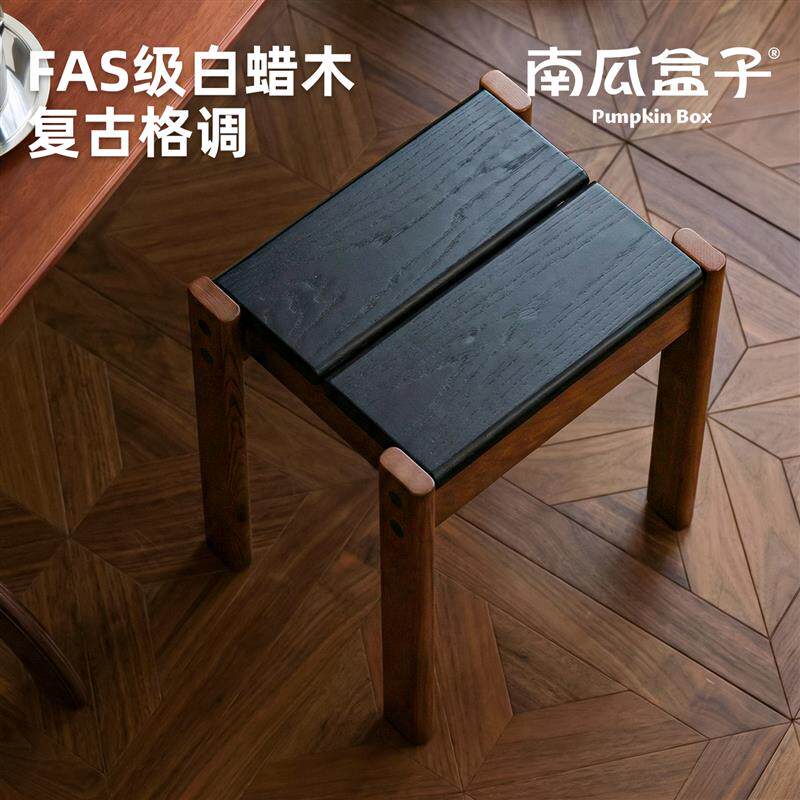 中古实木餐椅小户型家用可叠放餐桌凳子2026新款加厚结实耐用餐凳