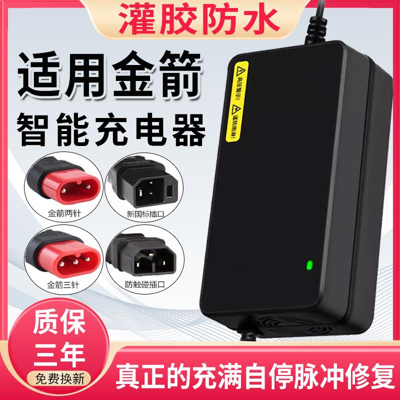 适用金箭电动车充电器48V12AH60V20AH72伏防水铅酸石墨烯快充通用