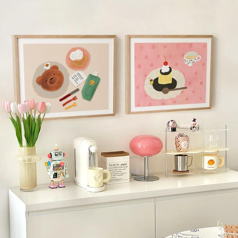 小清新ins网红电表箱装饰画开关配电箱遮挡北欧餐厅挂画美食插画