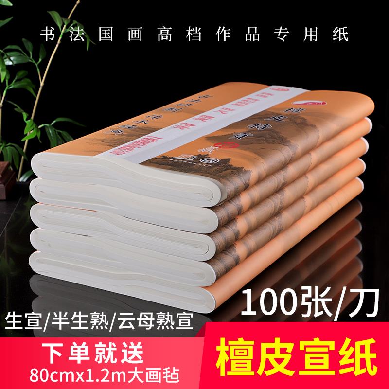 红墨轩加厚宣纸初学者半生半熟书法专用纸小楷毛笔练字国画生宣三
