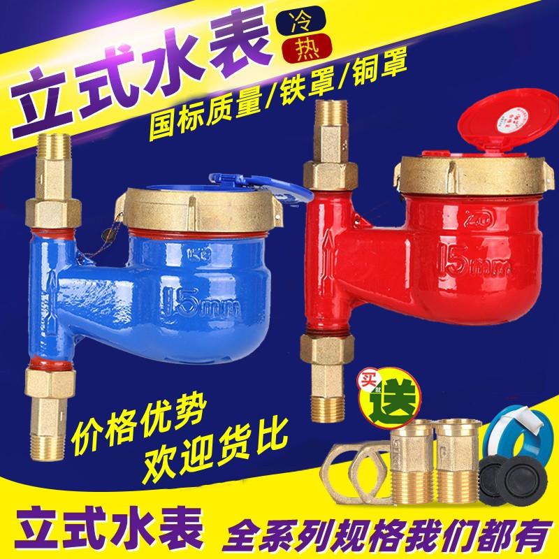 立式水表家用自来水4分6分 旋翼式高灵敏上下进水出租房冷热水表