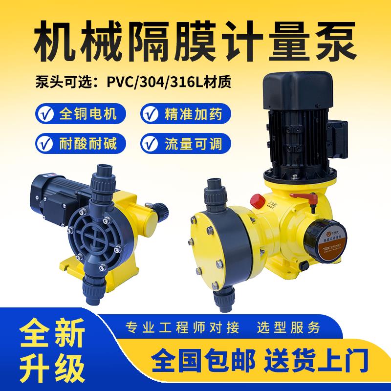 JXM机械隔膜计量泵加药泵耐腐蚀水处理可调流量不锈钢变频防爆泵