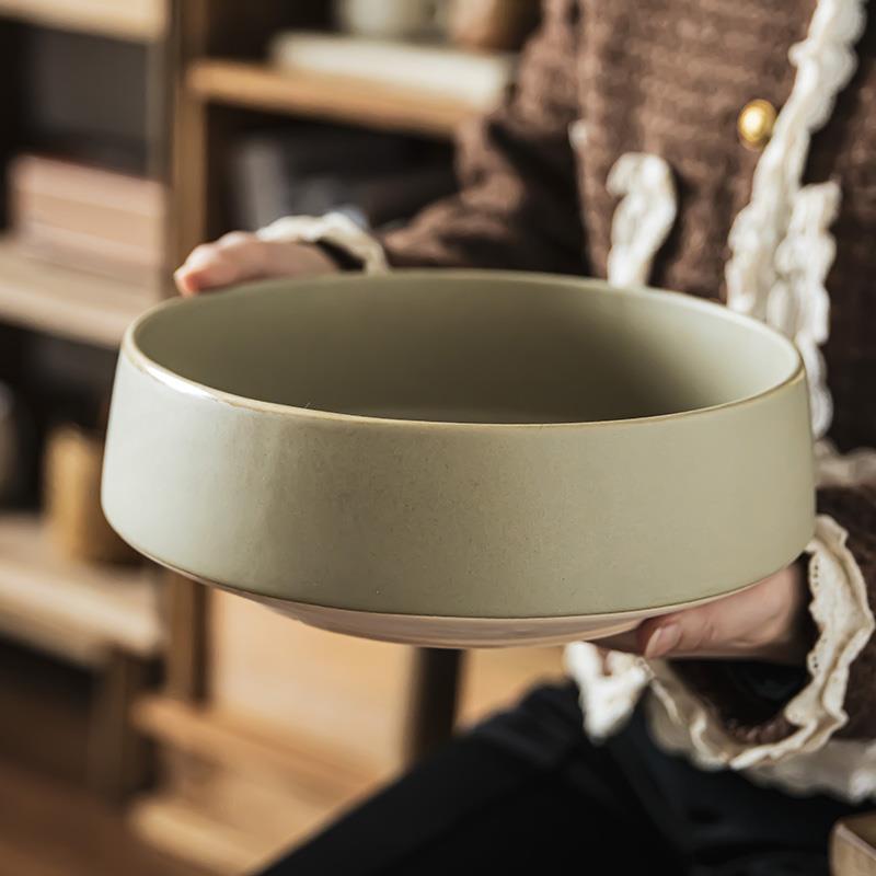 日式钵形大盆碗家用陶瓷大碗菜碗大号汤碗餐具大容量水果碗龙虾碗