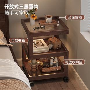 实木床头柜简约现代小型家用卧室创意边几多功能床头小柜子置物架