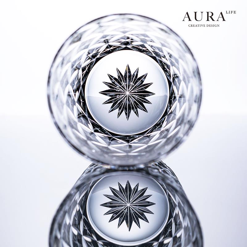 AURA'S江户切子七宝轻奢水晶杯高端威士忌杯水晶玻璃洋酒杯