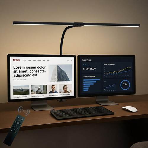 台灯学习专用护眼灯写作业长臂插电可夹式办公桌高亮度双头工作灯