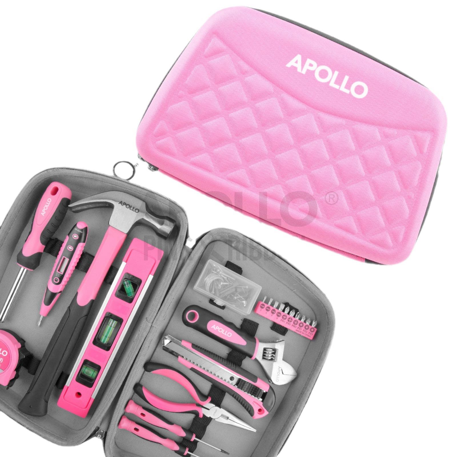 Apollo21件套粉色女士工具包DIY家居维修和装饰工具包组套