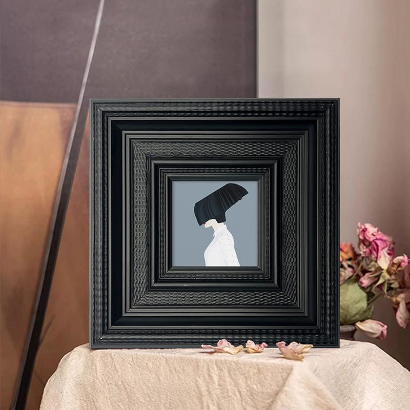 经典美式编织油画框实木印花裱框自装挂墙相框装饰国画框镜框