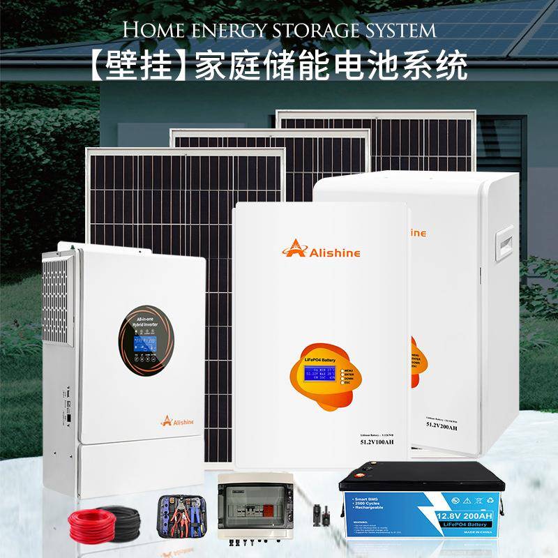 全套离网光伏发电系统家用磷酸铁锂电池壁挂式太阳能储能电池20度