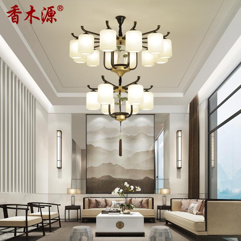 新中式客厅吊灯别墅大吊灯餐厅灯中国风禅意新款复式楼茶室灯3038