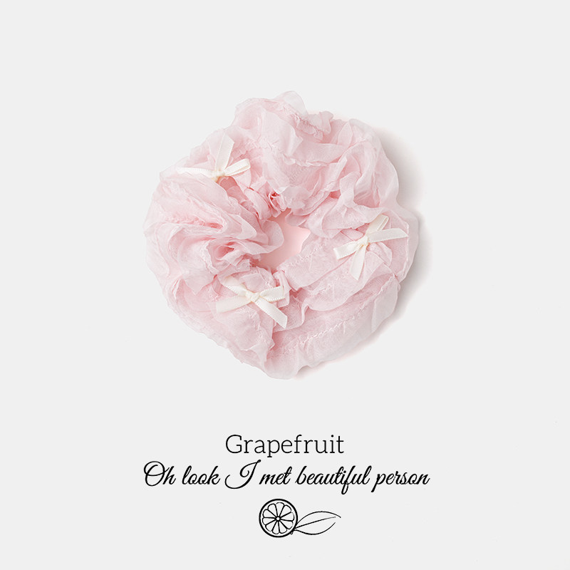 韩系甜美发圈高级感蕾丝蝴蝶结头绳女扎马尾丸子头发绳不伤发发饰