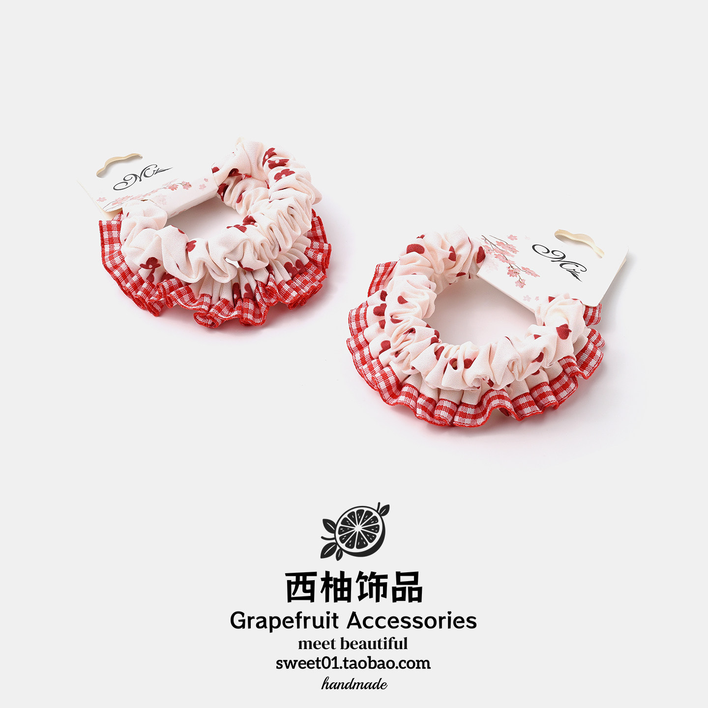 韩版布艺小肠圈发绳甜美爱心小花发圈红色花边少女扎马尾头绳皮筋,饰品/流行首饰/时尚饰品新,发饰,淘宝优惠券,粉丝福利购,淘宝优惠卷