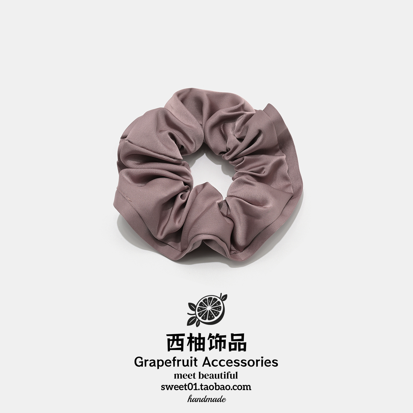 韩版新款褶皱木耳边缎面大肠发圈