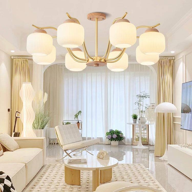 吊灯客厅简约现代日式原木风餐桌灯具个性轻奢创意民宿玻璃吧台灯