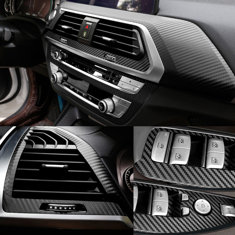 适用于18-20款宝马X3X4内饰贴纸G01G02中控改装碳纤装饰汽车贴膜