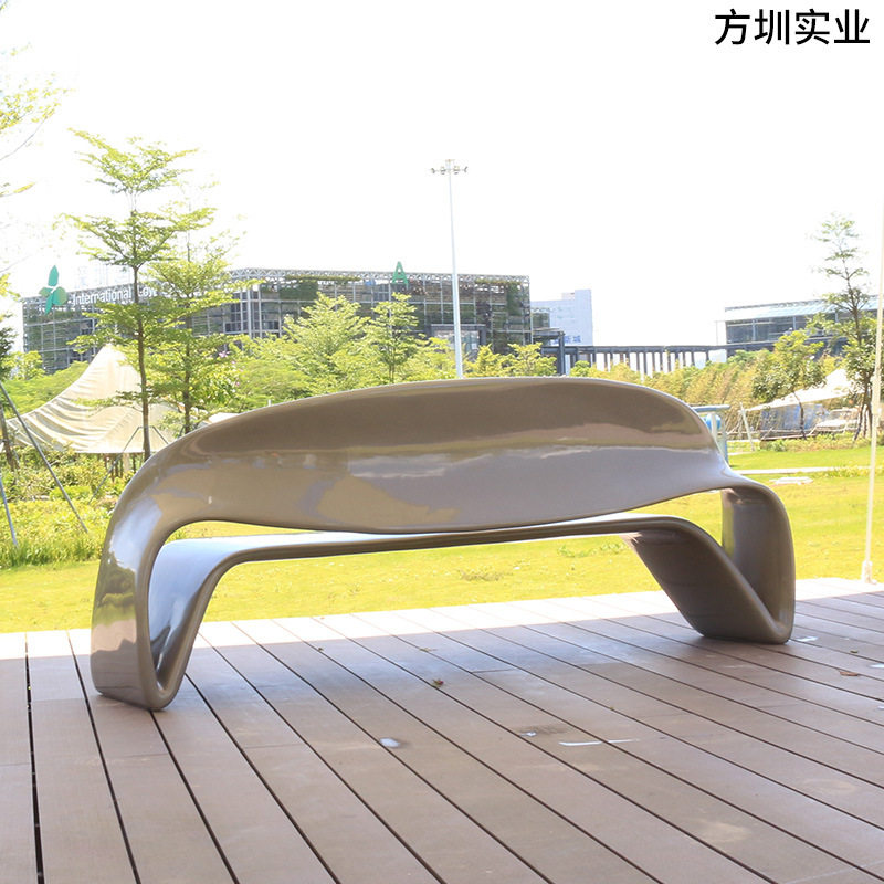 玻璃钢休闲座椅现代公共休息区等候椅酒店大厅美陈坐凳户外休闲