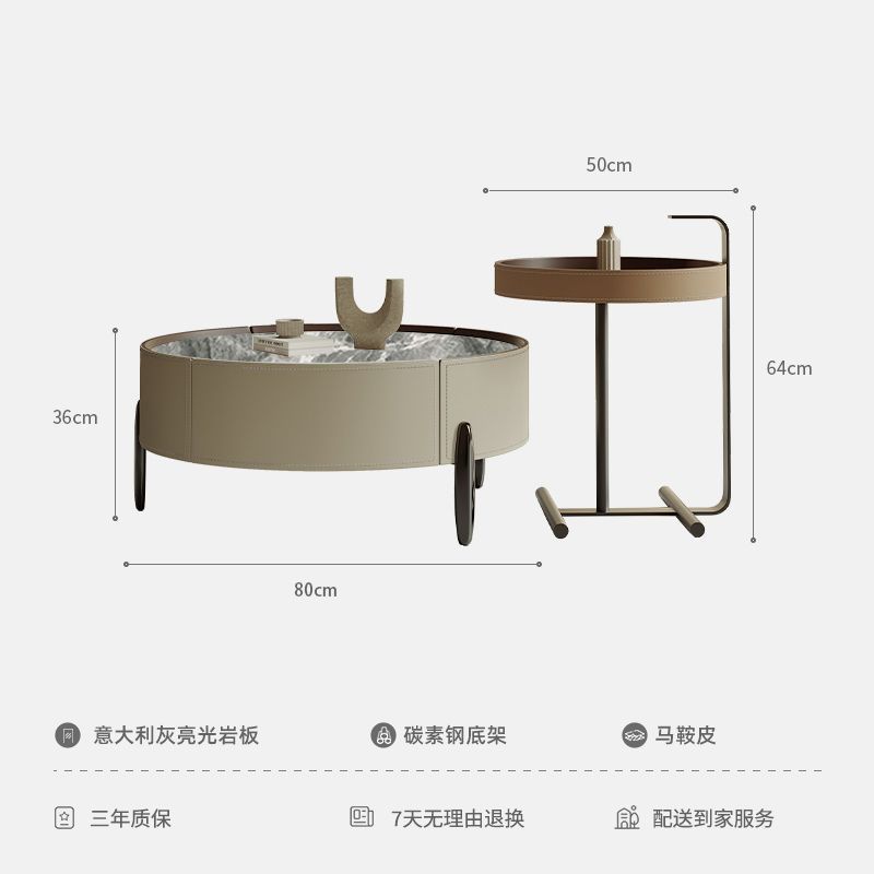 茶几北欧岩板茶几家用客厅高级简约现代小户型高级艺术网红茶几