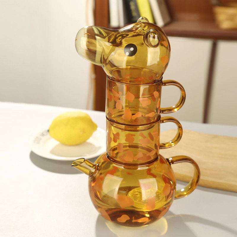 明尚德水杯套组高级感家用冷水壶ins风一壶两杯玻璃杯水杯套组