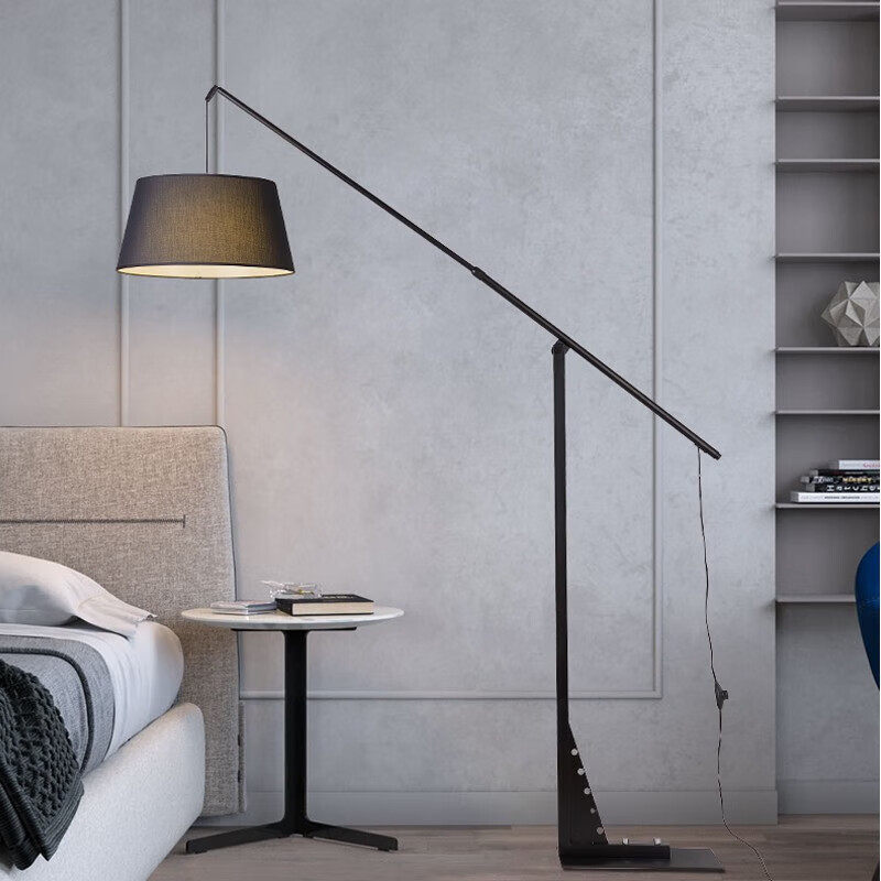 意式中古风钓鱼落地灯可调节长杆折叠客厅卧室高级感床头氛围灯