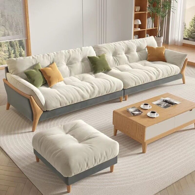 2025新款原木中古猫抓布沙发