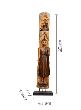 快速发货泰国木雕落地摆件泰式玄关过道装饰东南T亚风格实木工艺