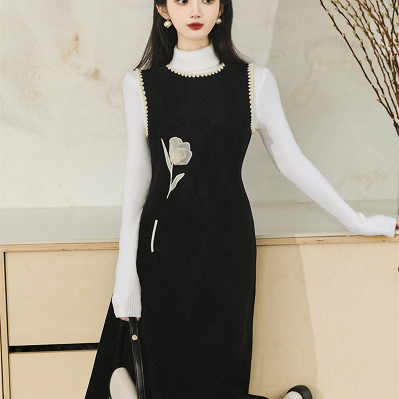 速发复古小洋装民国名媛富家千金风连搭背心裙2024新款秋冬季穿衣