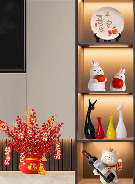 快速发货新房g客厅酒柜摆件轻奢高档家居电视桌面招财猫装饰品乔