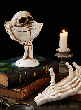 快速发货暗黑哥特式骷髅头手骨收纳托盘万圣节密室V逃脱酒吧剧本