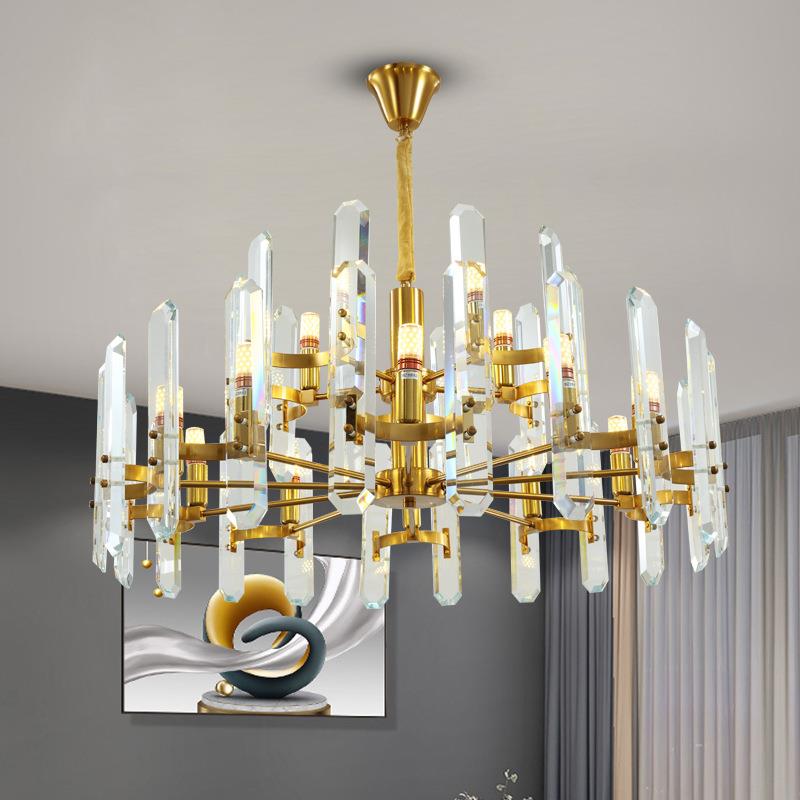 轻奢水晶客厅吊灯大气圆形简约现代餐厅长形灯北欧风格主卧室灯具