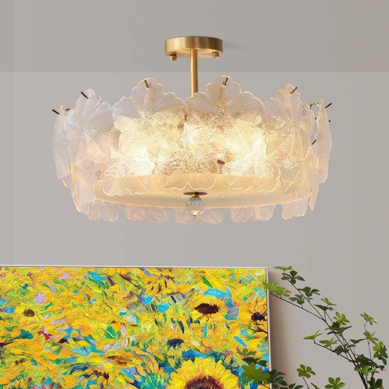 奶油风现代简约全光谱法式客厅吊灯轻奢灯具设计卧室吸顶新款灯