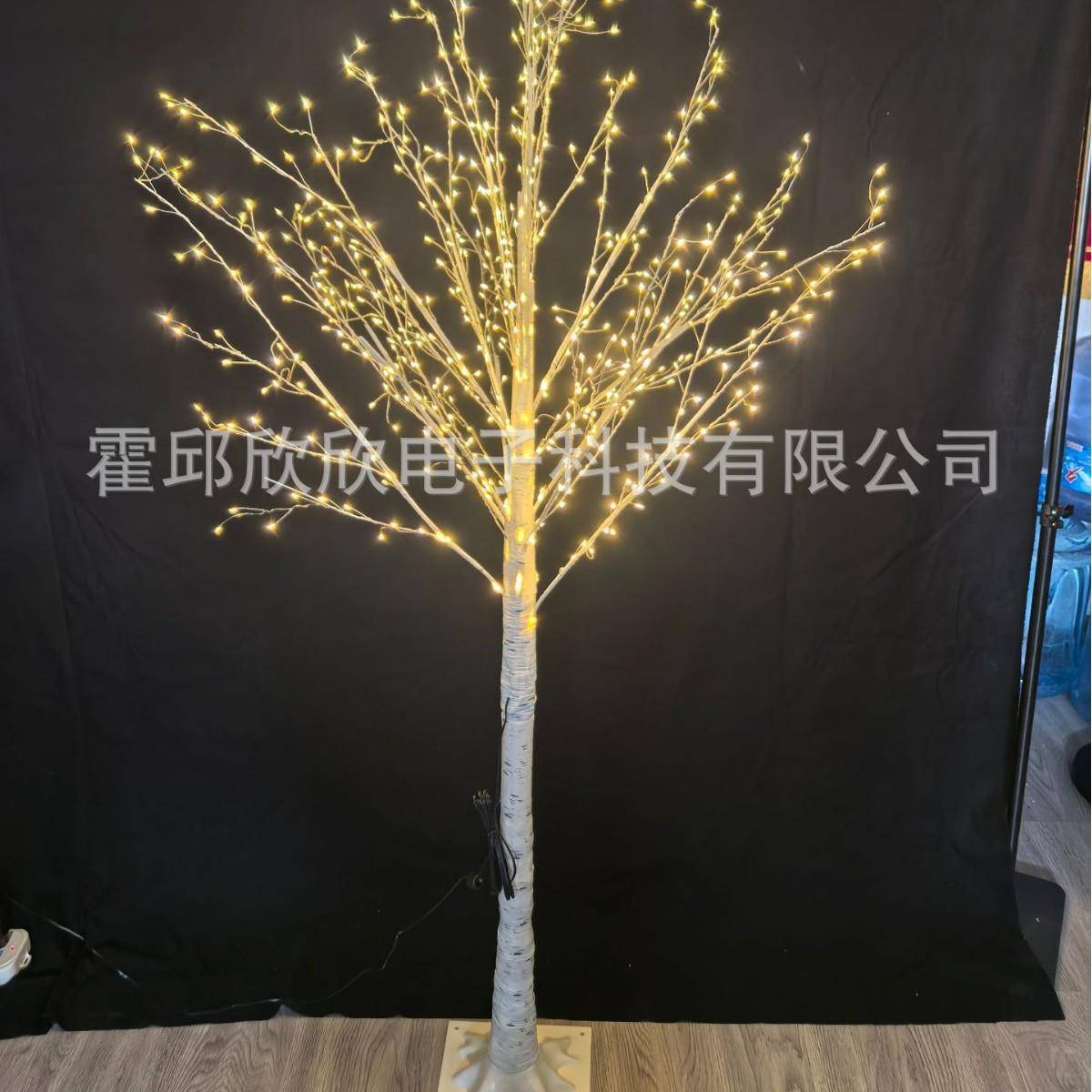 新款跨境led白桦树仿真发光铜线树灯圣诞家居装饰庭院氛围景观灯