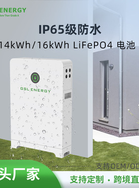 定制51.2V 320ah太阳能光伏储能磷酸铁锂电池16kwh靠墙款锂电池厂