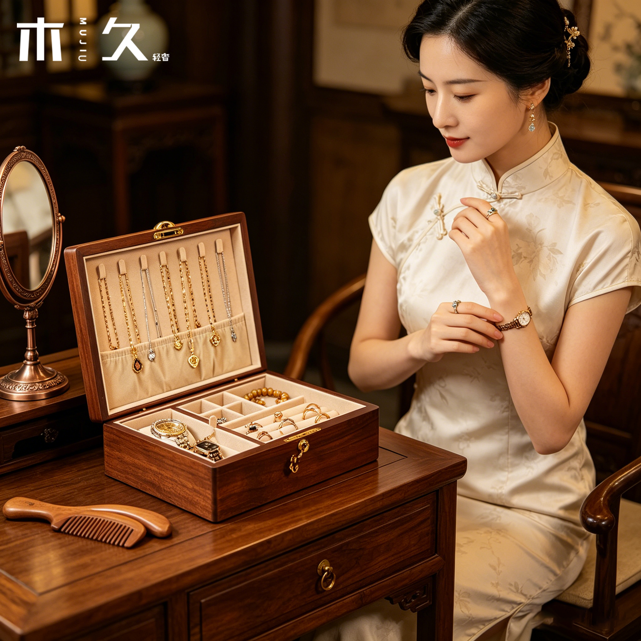 高档精致实木首饰盒丨手工制造