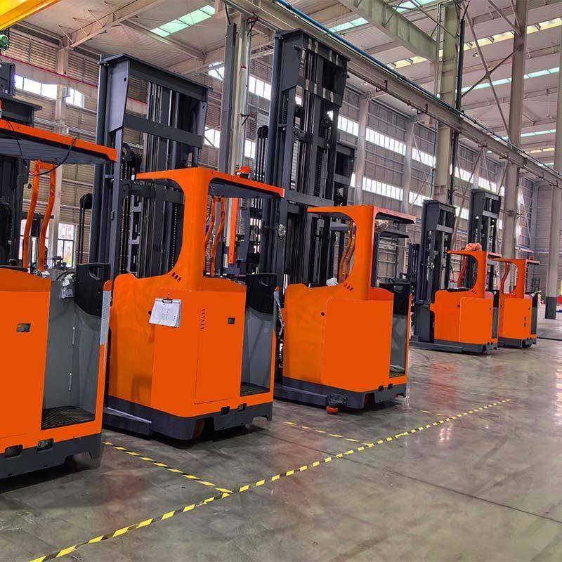 励电动多台功能三福向叉车堆窄EEO巷通道堆高机仓库货架装卸垛车