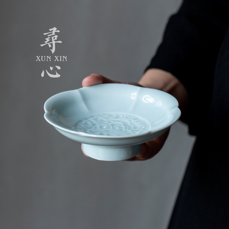 速发中式陶瓷茶点盘果盘迷你小点心零食碗家用托盘篮水果碟子壶承