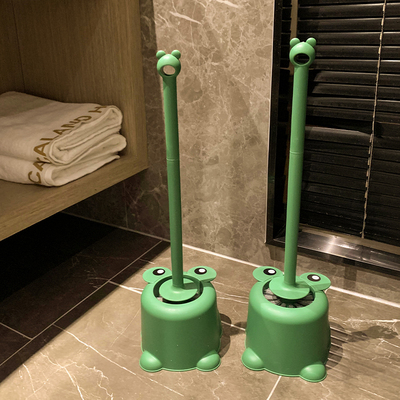 速发可爱小青蛙长柄马桶刷带底座死用无家角新妆室厕所清洁刷202