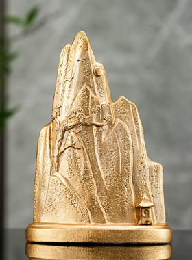 速发创意新中式金山摆办客厅装瓷品轻奢高档件公室玄关陶饰假山工